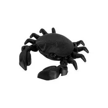 3D-печатный краб, модель сустава, гибкое суставное животное, статуэтка животного из морепродуктов, недорогие 3D-печатные изделия, снятие стресса, снятие раздражительности, игрушки для людей с СДВГ One Size чёрный