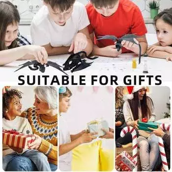 3D-печатный крылатый дракон, шарнирный дракон с рогами и крыльями, гибкая игрушка-фиджет в виде дракона A