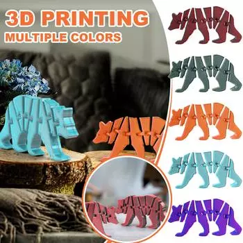 3D-печатный медведь 3D-печатный шарнирный червяк игрушка для взрослых и детей игрушка таинственный медведь One Size
