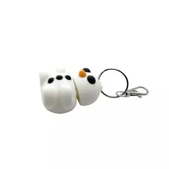 3D-печатный милый подвижный брелок для ключей с шарнирами всего тела белый