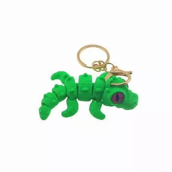 3D-печатный милый подвижный брелок-подвеска для всего тела One Size зелёный