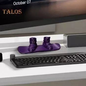 3D-печатный мини-сноуборд, прочный ботинок, лыжная доска, игрушка, статуэтка, скульптура, домашний офис, настольное украшение, украшение 1pc