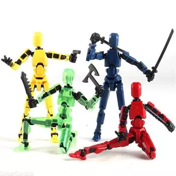 3D-печатный многосочлененный подвижный робот-манекен Lucky 5 Фигурки персонажей Игрушки Игра для родителей и детей Подарки белый