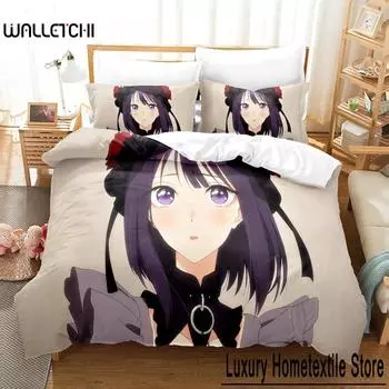 3D-печатный мультяшный костюм «Влюбленная осень» Постельный комплект Пододеяльник Наволочка Домашнее украшение для спальни Постельное белье Комплект из трех предметов 70x133cm 2pcs