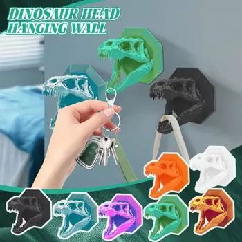 3D-печатный настенный крючок в виде скелета динозавра для наушников, значимый современный домашний декор One Size