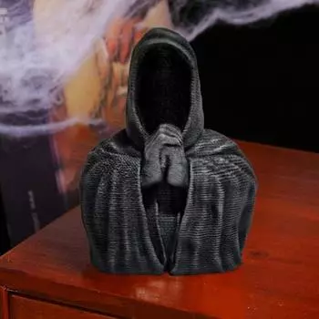 3D-печатный плащ-подсвечник, скульптура, молящийся Бог смерти, дизайн PLA, декоративная статуэтка, домашний офис, декор чёрный