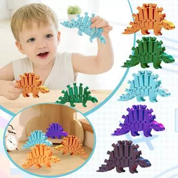 3D-печатный радужный шарнирный динозавр, украшение, потрясающая художественная элегантность для осмысленного современного домашнего декора One Size