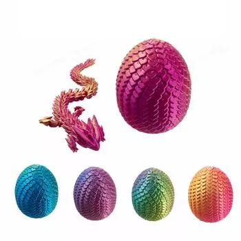 3D-печатный разноцветный градиентный дракон 3D-печатный шарнирный дракон с драконом внутри кристальный дракон игрушка взрослые детские игрушки таинственный дракон 4 шт. One Size