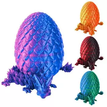3D-печатный разноцветный градиентный дракон 3D-печатный шарнирный дракон с драконом внутри кристальный дракон игрушка взрослые детские игрушки таинственный дракон 4 шт. One Size