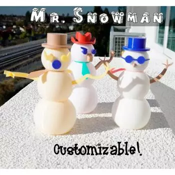 3D-печатный рождественский снеговик, аксессуары для самостоятельной работы, игрушки для снятия стресса, украшения белый