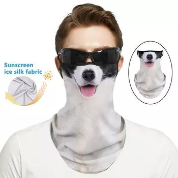 3D-печатный шарф, треугольная маска для лица, висячая ухо, велоспорт, спорт, пеший туризм, бег, ветрозащитная бандана, дышащая шейная повязка для мужчин и женщин