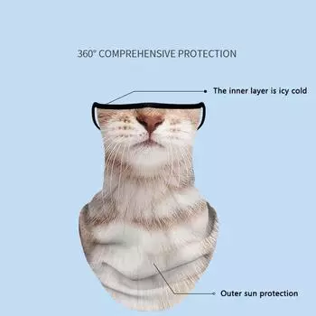 3D-печатный шарф, треугольная маска для лица, висячая ухо, велоспорт, спорт, пеший туризм, бег, ветрозащитная бандана, дышащая шейная повязка для мужчин и женщин