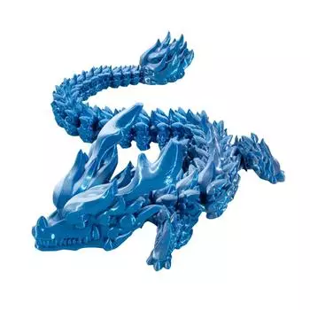 3D-печатный шарнирный дракон Xiangyun Dragon Crystal Dragon Декоративный дракон Crystal Dragon Игрушка для взрослых и детей Игрушки Mystery Dragon A синий