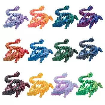 3D-печатный шарнирный дракон Xiangyun Dragon Crystal Dragon Декоративный дракон Crystal Dragon Игрушка для взрослых и детей Игрушки Mystery Dragon A синий