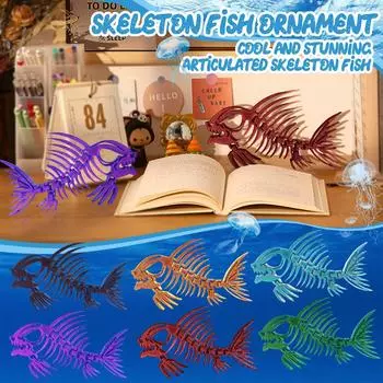 3D-печатный шарнирный скелет рыбы, украшение, потрясающая художественная элегантность для осмысленного современного домашнего декора One Size