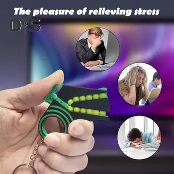 3D-печатный шутер-спиннер с брелком для снятия стресса и тревожности, мини-игрушка для запуска мячей, для детей, подростков, взрослых, вращающееся кольцо, игрушка EDC чёрный