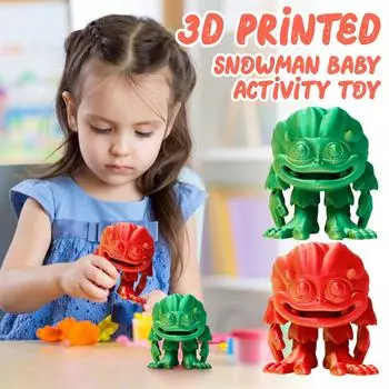 3D-печатный снеговик, подвижная детская игрушка, шарнирная One Size золотой