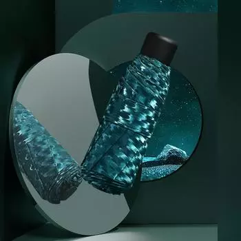 3D-печатный солнцезащитный зонт, мини-пять складных карманных УФ-зонтов, солнечный и дождливый зонт для женщин