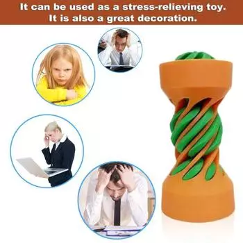 3D-печатный спиральный цилиндрический шар, настольная фигурка, спиральный цилиндр, снятие стресса, тревожности, для детей и взрослых, образовательный мини-цилиндрический шар оранжевый