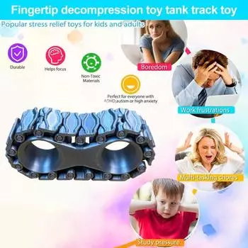 3D-печатный танковый трек-гироскоп, снятие стресса, тревожности, гусеницы, трек-шестерня, гироскоп для детей, подростков, взрослых, спиннер для пальцев, сенсорная игрушка