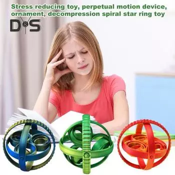 3D-печатный вращающийся шестеренчатый мяч для снятия стресса и беспокойства, портативный дорожный спиннер-кольцо для детей, подростков, взрослых, спиральная шестеренка, сфера, игрушка, подарок на день рождения зелёный/синий