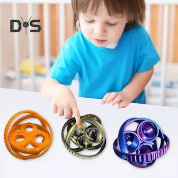 3D-печатный вращающийся спиннер для снятия стресса и беспокойства, портативный, для путешествий, для детей, подростков, взрослых, красочный, спиральная шестеренка на кончике пальца, подарок на день рождения синий/красный