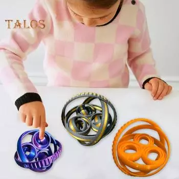 3D-печатный вращающийся спиннер для снятия стресса и беспокойства, портативный, для путешествий, для детей, подростков, взрослых, красочный, спиральная шестеренка на кончике пальца, подарок на день рождения красный/синий