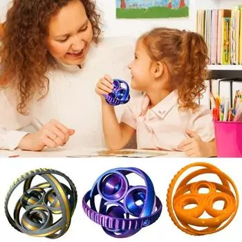 3D-печатный вращающийся спиннер для снятия стресса и беспокойства, портативный, для путешествий, для детей и подростков, для взрослых синий/красный