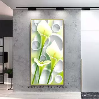 3D пейзаж зеленая синяя роза лебедь цветок холст живопись скандинавские постеры и принты настенные художественные фотографии Декор в гостиную без рамки без рамки 20*40cm