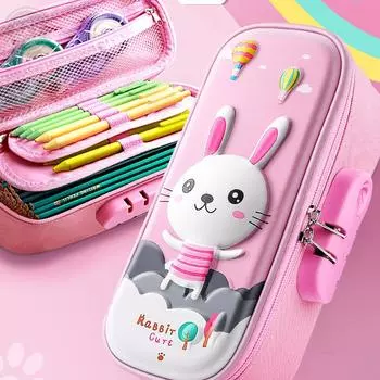 3D пенал из ЭВА с паролем, двухслойная сумка для ручек большой емкости, детские канцелярские принадлежности для студентов, школьные принадлежности, подарок