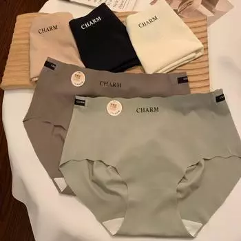 3D персиковые бедра бесшовные трусики женские цельные свободного кроя Ice Silk нижнее белье средней посадки трусики женские трусы панталоны M чёрный