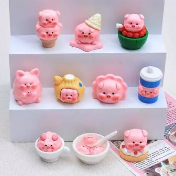 3D Pig Food Play DIY Resin Craft: Магниты на холодильник, материалы для пеналов и ювелирные аксессуары.