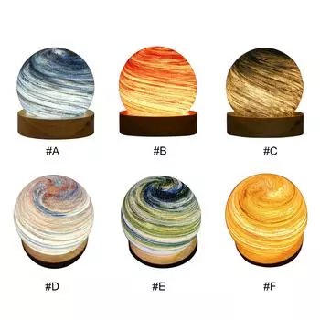 3D Планета хрустальный шар ночник светящийся планетарный галактика свет USB питание атмосфера ночник спальня декор настольная лампа C