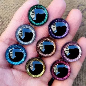 3D пластиковые безопасные глаза блестят для вязаных крючком игрушек большие амигуруми поделки плюшевые вязальщицы куклы 12/14/16/18/20/25/30/35/40 мм 12mm зелёный