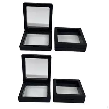 3D плавающий держатель для дисплея, подставка для монет, прозрачная черная рамка чёрный