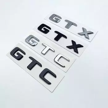 3D плоские буквы ABS эмблема GTX GTC ID4 ID6 для Volkswagen автомобиля задняя дверь крышка багажника заводская табличка значок логотип наклейка хром glossy black GTX