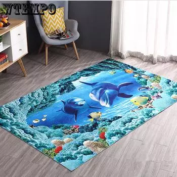 3D пляжный коврик для спальни с морским принтом, коврик для кухни, суперабсорбирующий коврик для ванной, летний декоративный коврик 80*120cm