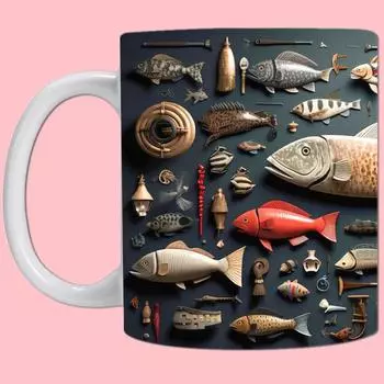 3D Подарок на День отца Папа Керамическая кофейная кружка Отец Золотая рыбка Чашка для воды Рыбалка Рыбалка 301-400ml