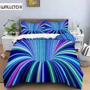 3D пододеяльник психоделический абстрактный двуспальный комплект постельного белья 2/3 шт пододеяльник с застежкой-молнией King Size полиэстеровый чехол 135x200cm 2pcs