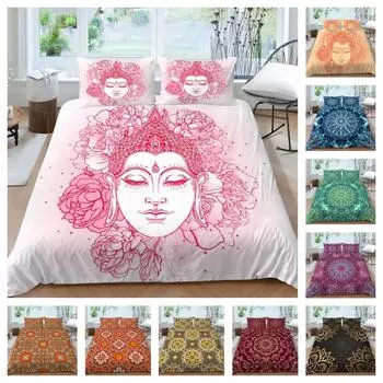 3D пододеяльник в богемном стиле с принтом, комплект постельного белья, полиэстер, королева, один размер, роскошное пододеяльник для мальчиков и девочек UK Single 135x200cm