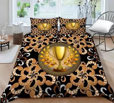 3D пододеяльник Золотая чашка Винтаж Цветочный комплект постельного белья Чехлы Высокого класса Роскошные женские взрослые домашние постельное белье Размер King Покрывала UK Single 135x200cm