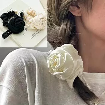 3D подвеска с розовым жемчугом, резинка для волос с толстой кишкой, повязка на голову, женские нежные аксессуары для волос