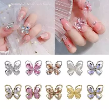 3D-подвески для дизайна ногтей в виде бабочек, стразы для ногтей, драгоценные камни для ногтей, литые гвоздики для ногтей, бриллианты для самостоятельного украшения ногтей 10