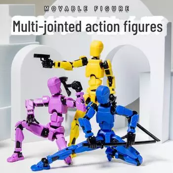 3D Подвижные шарнирные детские куклы - Игрушка для декомпрессии 4 weapons + 3 hands розовый/чёрный