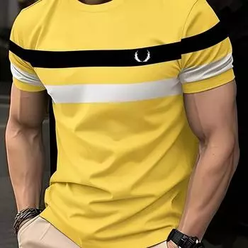 3D полосатый узор с принтом модные мужские топы летняя одежда с коротким рукавом свободная футболка большого размера мужская повседневная уличная блузка XXS