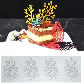 3D полые коралловые/листовые силиконовые формы для украшения торта помадкой для украшения торта