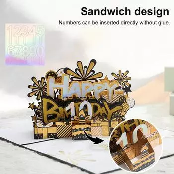 3D Pop Up открытки на день рождения Поздравительная открытка с тортом на день рождения с поздравительной открыткой и конвертом Открытка на день рождения ручной работы