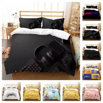 3D Постельное белье Комплект Постельное белье 3D Геймер Печать Одеяло Пододеяльник Комплект Фестивальный подарок Микрофибра Одеяло Чехол UK Single 135x200cm