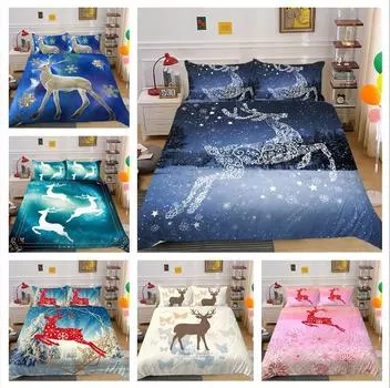 3D постельное белье с изображением лося, пуховый пододеяльник, наволочка, 2 или 3 животных, ткань из микрофибры с принтом, односпальная кровать, двуспальная кровать, супер мягкое постельное белье DE 100x135cm