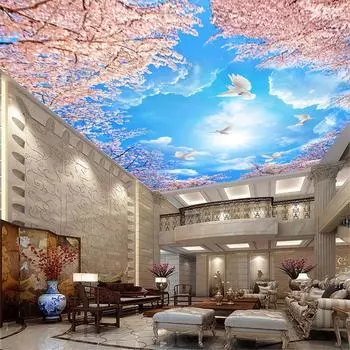 3D потолочные фотообои Cherry Blue Sky 3D потолочные фотообои для гостиной, детской комнаты, спальни 200 cm(W) x 140 cm(H)